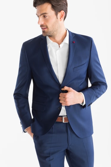 Pánské - Oblekové sako - Slim Fit - tmavomodrá