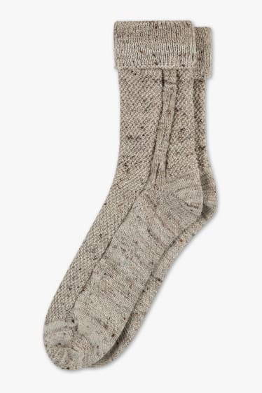 Heren - Traditionele sokken - beige / bruin