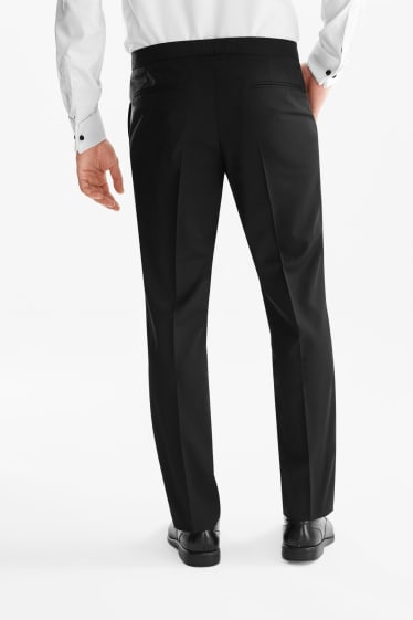 Heren - Pantalon uit het combi-systeem - Slim Fit - wol - zwart