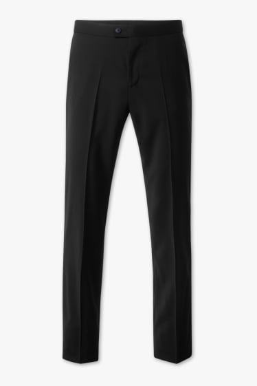 Heren - Pantalon uit het combi-systeem - Slim Fit - wol - zwart