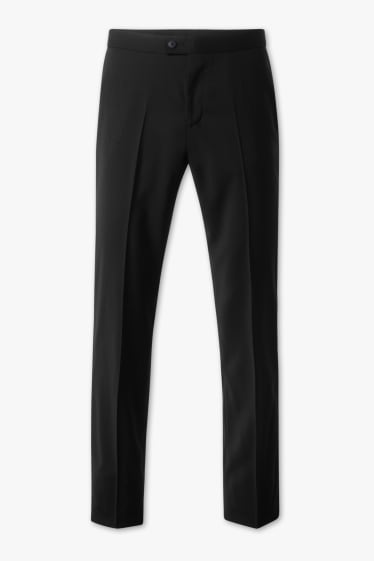 Uomo - Pantaloni coordinabili - slim fit - lana - nero