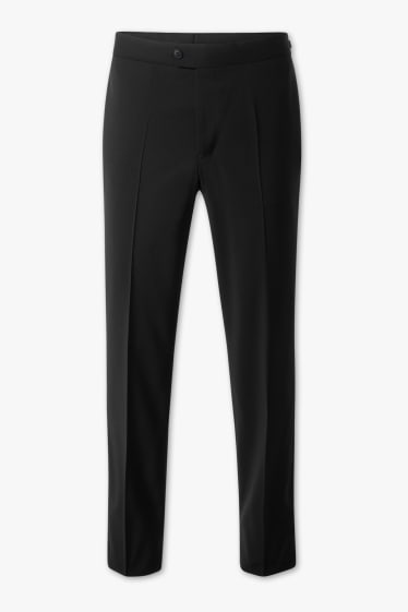 Heren - Wollen smoking-pantalon uit het combi-systeem - Tailored Fit - zwart