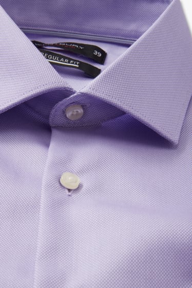 Hommes - Chemise pour le bureau - Regular Fit - col Kent - violet clair