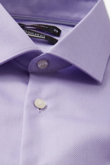Bărbați - Cămașă office - Regular Fit - guler Kent - violet deschis