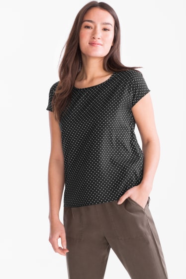 Donna - Blusa - pois - nero / bianco