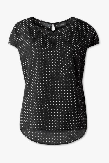 Donna - Blusa - pois - nero / bianco