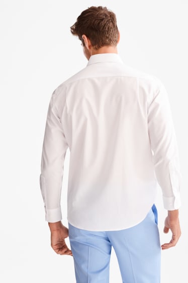 Men - Business shirt - regular fit - Kent collar - extra-short sleeves - white