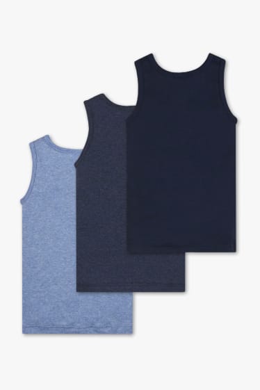 Niños - Pack de 3 - camisetas interiores - azul claro jaspeado