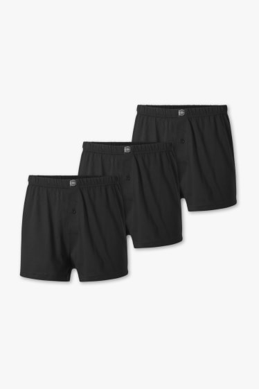 Men - Multipack of 3 - boxer shorts - jersey - black