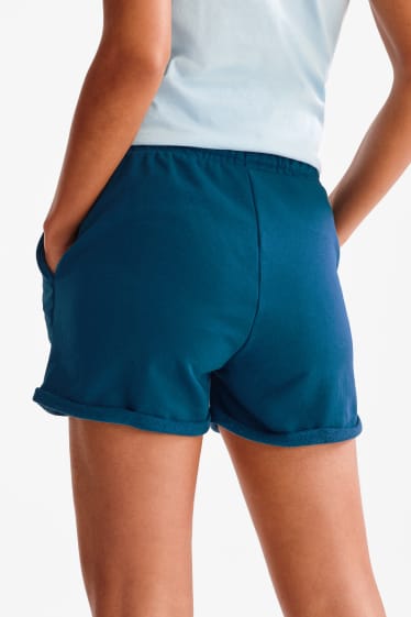 Mujer - Shorts de tejido tipo sudadera - petróleo