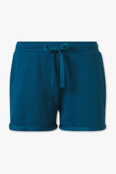 Femmes - Short en molleton - bleu pétrole