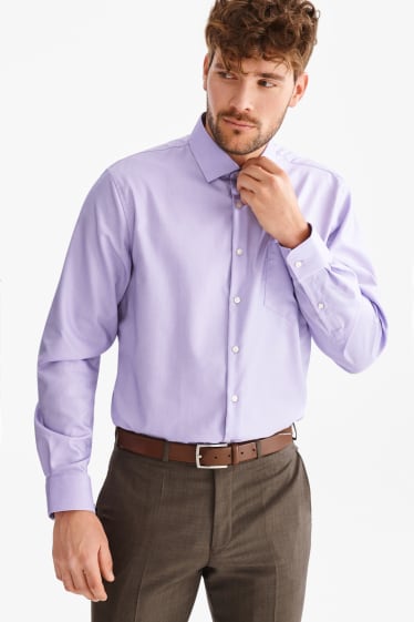 Hommes - Chemise pour le bureau - Regular Fit - col Kent - violet clair