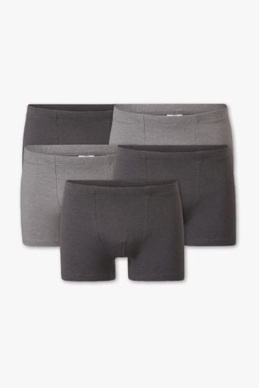 Men - Multipack of 5 - trunks - gray-melange