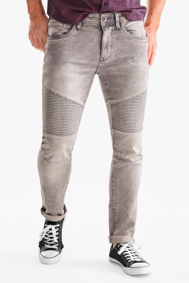 Pánské - Skinny jeans - jog denim - džíny - světle šedé