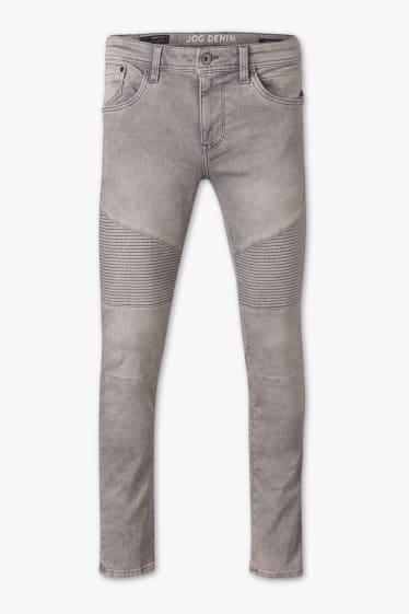 Pánské - Skinny jeans - jog denim - džíny - světle šedé