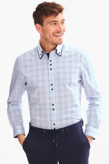 Heren - Business-overhemd - Slim Fit - button-down - wit