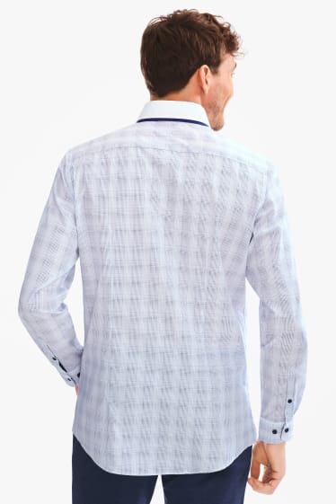 Hommes - Chemise de bureau - slim fit - col button down - blanc