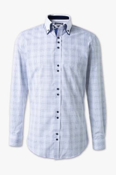 Hommes - Chemise de bureau - slim fit - col button down - blanc