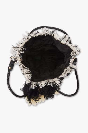 Mujer - Bolso bandolera - de rayas - negro / beis