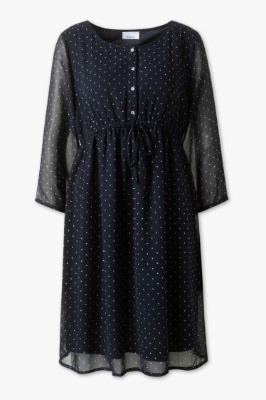 Women - Maternity dress - polka dot - dark blue