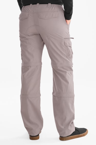 Men - Cargo trousers with belt - gray