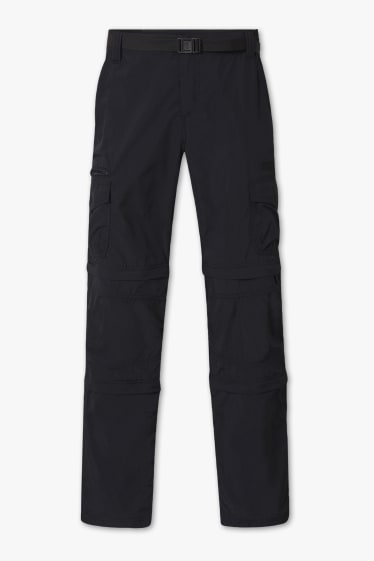 Pánské - Cargo kalhoty s páskem - černá