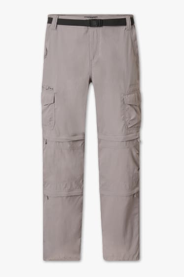 Hommes - Pantalon cargo avec ceinture - gris