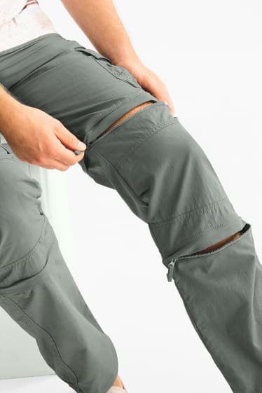 Men - Cargo trousers with belt - dark green