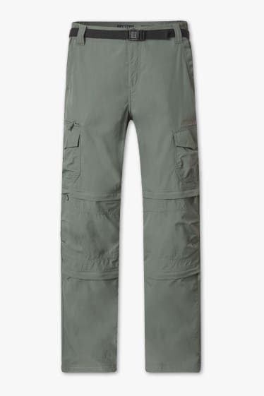 Men - Cargo trousers with belt - dark green