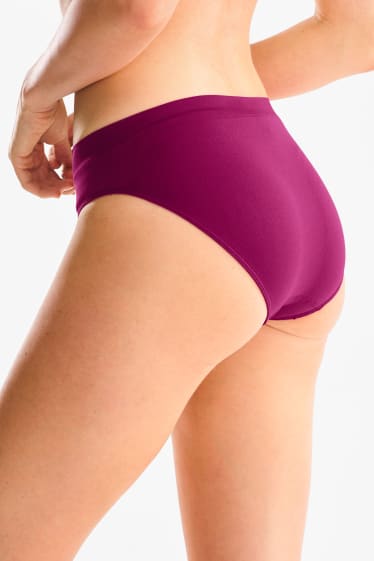 Donna - Confezione da 3 - slip - senza cuciture - rosa scuro