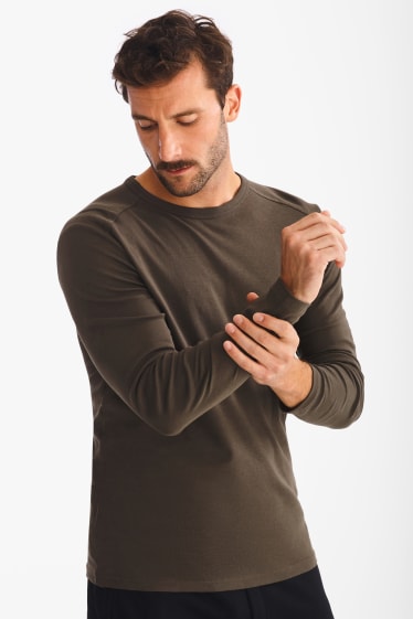Men - Long sleeve T-shirt - brown
