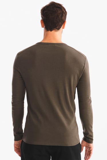 Men - Long sleeve T-shirt - brown