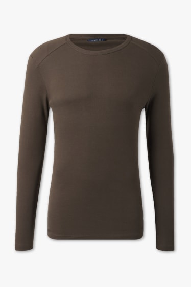 Men - Long sleeve T-shirt - brown