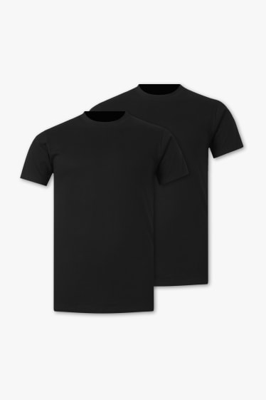 Heren - Set van 2 - T-shirt - nauwsluitend - zwart