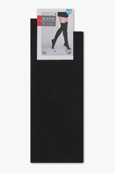Women - Over-the-knee socks - black