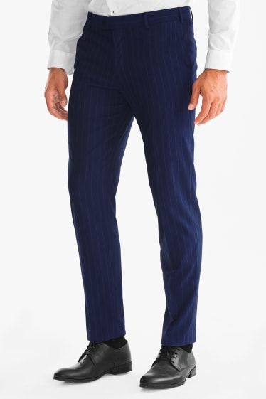 Hombre - Pantalón - Slim Fit - rayas finas - azul oscuro