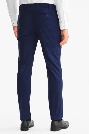 Uomo - Pantaloni coordinabili - Slim Fit - gessato - blu scuro