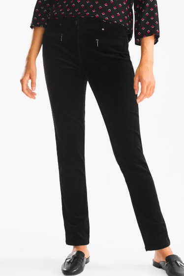Women - Corduroy trousers - black