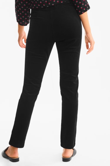 Women - Corduroy trousers - black