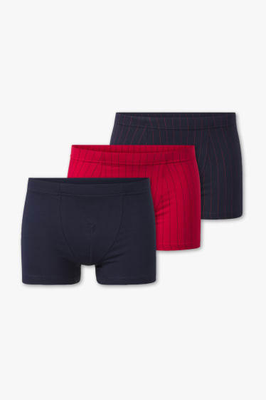 Hommes - Lot de 3 - boxers - rouge