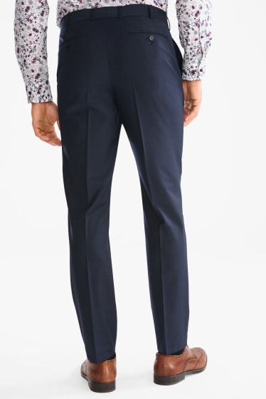 Uomo - Pantaloni coordinabili - Regular Fit - misto lana - blu scuro