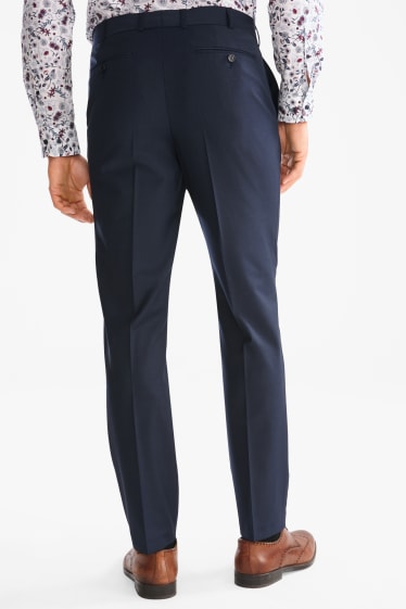 Hommes - Pantalon à coordonner - regular fit - laine mélangée - bleu foncé