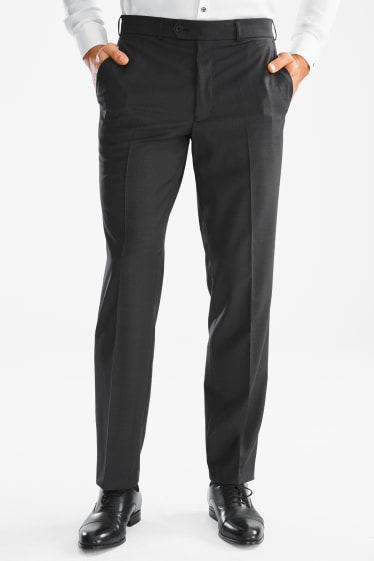 Men - Mix-and-match suit trousers - regular fit - wool blend - graphite