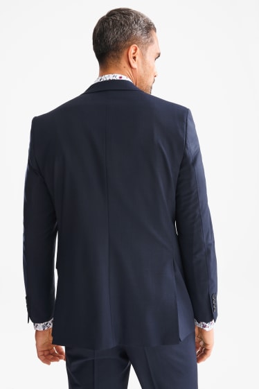Pánské - Oblekové sako - Regular Fit - vlněná směs - tmavomodrá
