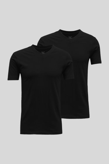 Hombre - Pack de 2 - camisetas interiores - negro