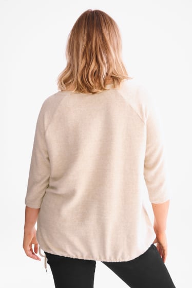 Women - Long sleeve top - beige-melange