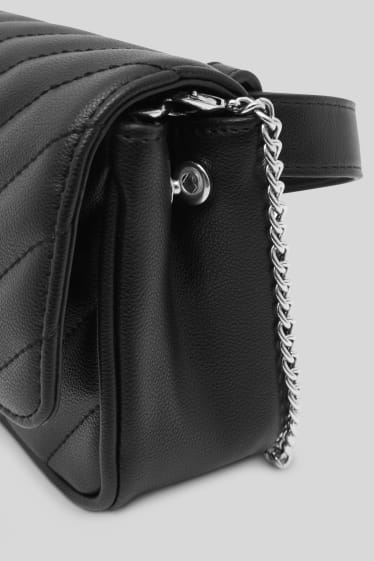 Teens & young adults - Shoulder bag - 2-in-1 look - faux leather - black
