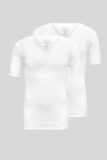 Heren - Set van 2 - onderhemd - dubbelrib - wit