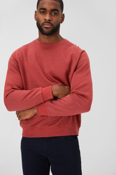 Hommes - Sweat - rouge chiné