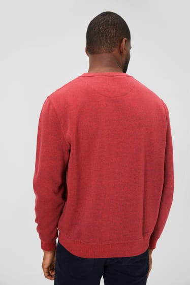 Hommes - Sweat - rouge chiné